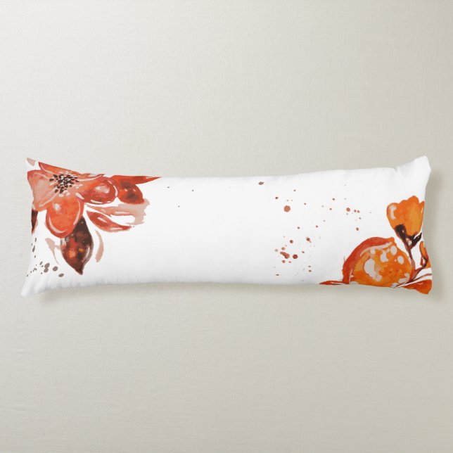 Coussins Longs Aquarelle orange miroir compact (Devant)