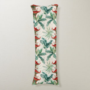 Coussins Longs Aquarelle Pagode asiatique dans paysage verdoyant