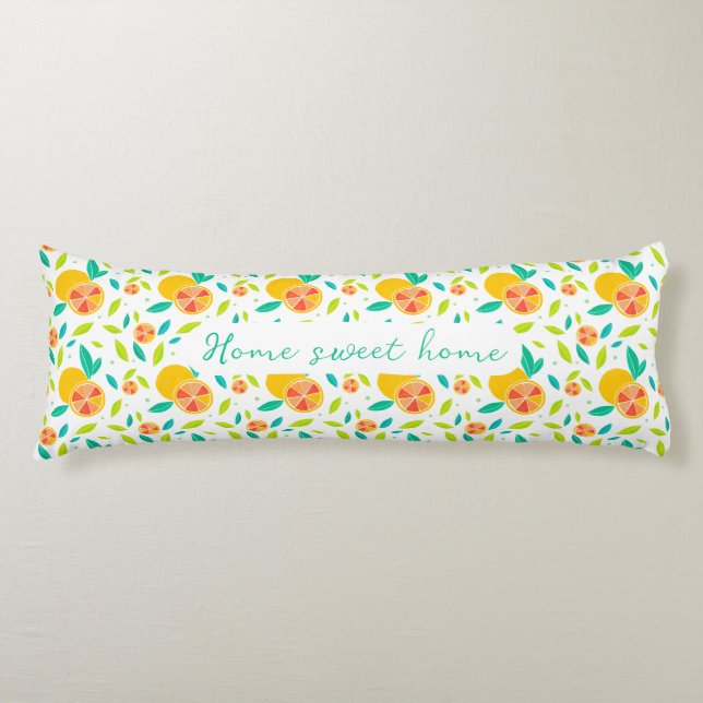 Coussins Longs Aquarelle personnalisée Oranges sucrées Motif (Devant)