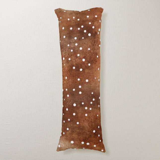Coussins Longs Aquarelle Pointe Polka dans café Brown et blanc (2 (Devant (Vertical))