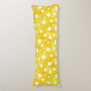 Coussins Longs Aquarelle Polka Dot - Terre Jaune et Blanc (2)