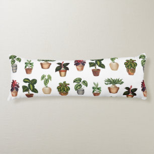 Coussins Longs Aquarelle Pots Plante Motif Pots en terre cuite