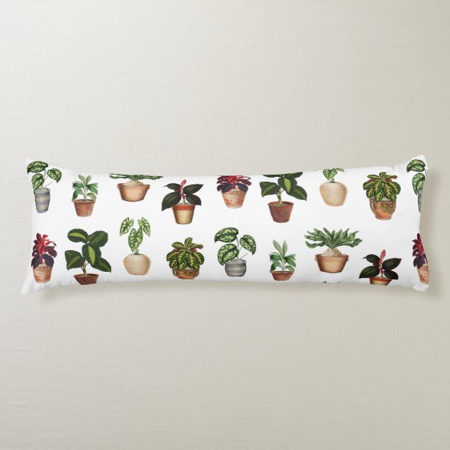 Coussins Longs Aquarelle Pots Plante Motif Pots en terre cuite (Devant)
