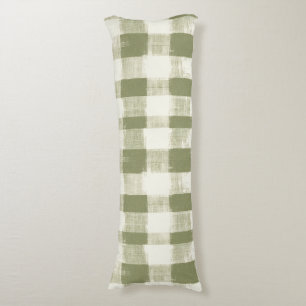 Coussins Longs Aquarelle vintage de Bohême Plaid en Vert mousse
