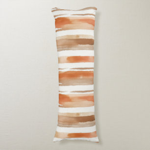 Coussins Longs Aquarelle vintage rayée - Tons de café terreux(3)
