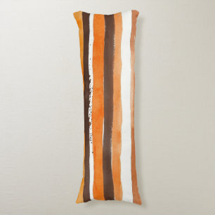 Coussins Longs Aquarelle vintage rayée - Tons de café terreux(5)