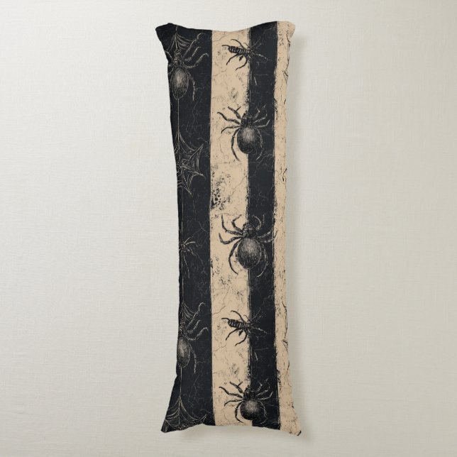 Coussins Longs Araignée gothique et Motif d'Halloween rayé sur le (Devant (Vertical))