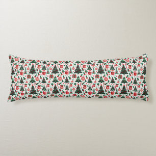 Coussins Longs Arbre de Noël, cadeaux, sucre de canne