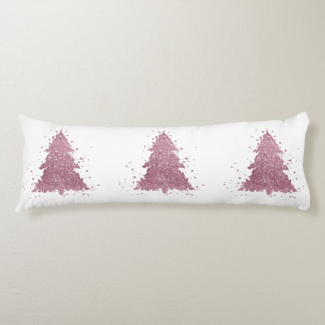 Coussins Longs Arbre de Noël élégant | Dusty Mauve Pink Splatter (Devant)