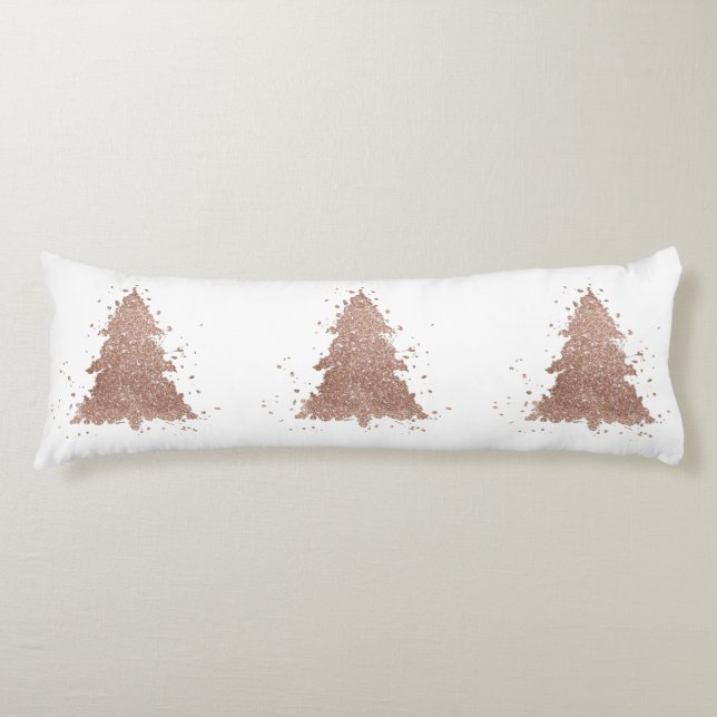 Coussins Longs Arbre de Noël | Glam Rose Gold Luxurious (Devant)