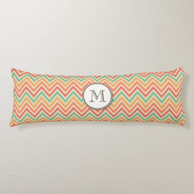 Coussins Longs Arc en ciel Grunge Zigzag Chevron Stripes (Devant)