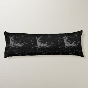 Coussins Longs Aries Constellation Hevelius Vintage sur Noir