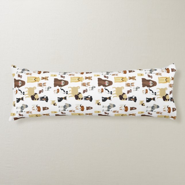 Coussins Longs arrière - plan blanc chien motif (Devant)