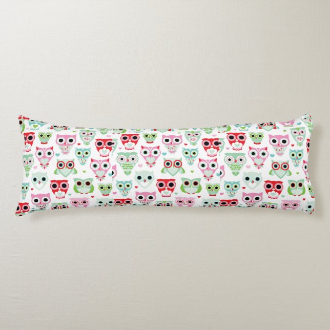 Coussins Longs arrière - plan en pastel de hibou de couleur de (Devant)