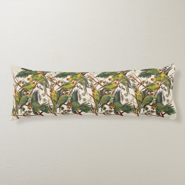 Coussins Longs Art ancien d'oiseau, Perruche de Caroline, d'Audub (Devant)