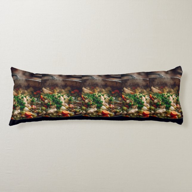 Coussins Longs Art de la vapeur de soupe de poulet chaud – Cuisin (Devant)