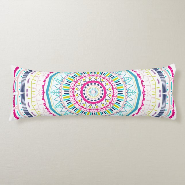 Coussins Longs Art de mandala coloré vibrant (Devant)