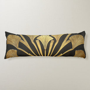 Coussins Longs Art Déco égyptien en or des années 1920 Fleur hiér