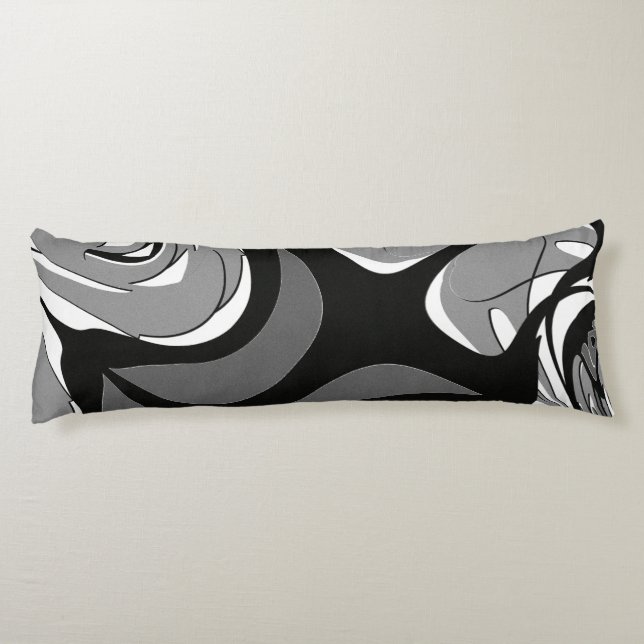 Coussins Longs Art en forme noir et blanc (Dos)