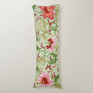 Coussins Longs Art Nouveau Chinois Floral Chinoiserie Vintage