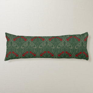 Coussins Longs Art Nouveau Géométrique Pavots et Tiges Sinuieuses