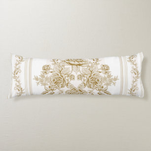 Coussins Longs Art nouveau, Toile, floral, motif, beige, chic, él