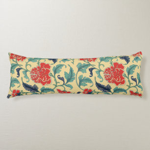 Coussins Longs Art Nouveau Vintage Chinoiserie Fleurie Rouge Chin