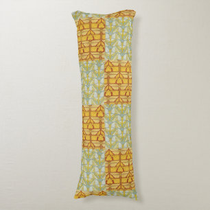 Coussins Longs Art Nouveau vintage de la nature en grille