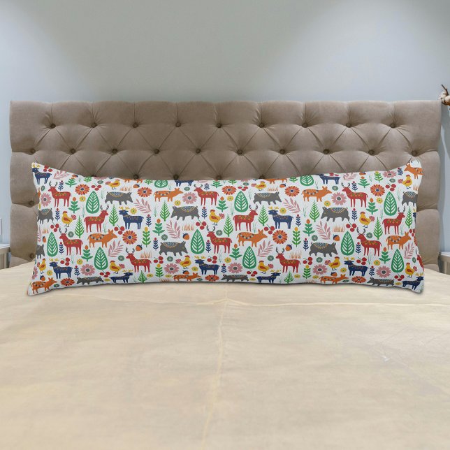 Coussins Longs Art populaire scandinave Boho nordique Motif moder (Créateur téléchargé)