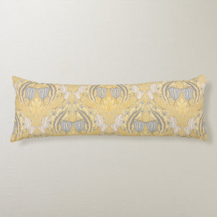 Coussins Longs Arts and Crafts Walter Crane Bleus Tulipes Blanche