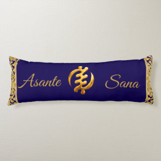 Coussins Longs Asante Sana "Gye Nyame" Bleu Foncé Adinkra Patrimo