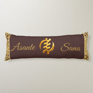 Coussins Longs Asante Sana "Gye Nyame" Espresso Adinkra Heritage 