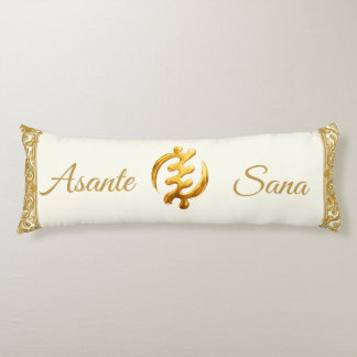 Coussins Longs Asante Sana "Gye Nyame" Ivoire Collection Adinkra