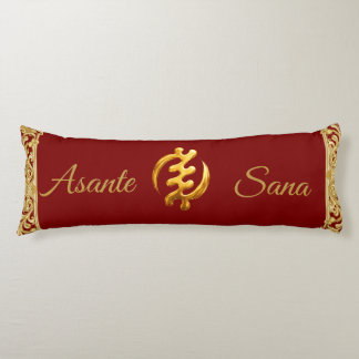 Coussins Longs Asante Sana "Gye Nyame" Rouge Foncé Adinkra Glide