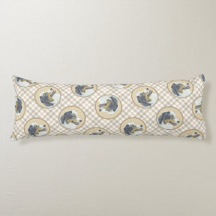 Coussins Longs Australian Shepherd Black Tri Peinture Dog Art