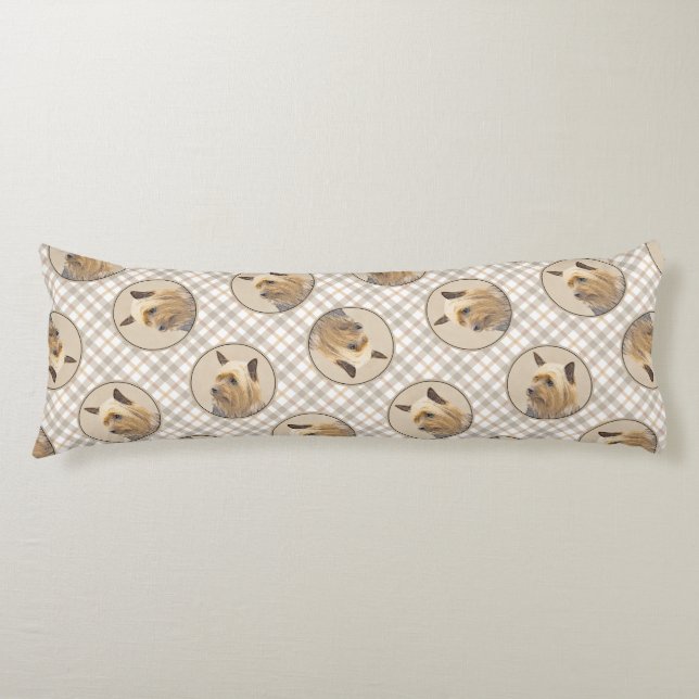 Coussins Longs Australian Silky Terrier Peinture Original Chien A (Devant)