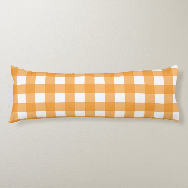 Coussins Longs Automne Automne Orange Plaid Motif (Devant)