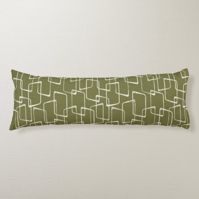 Coussins Longs Avocado Green Retro Lino Imprimer Motif géométriqu (Devant)