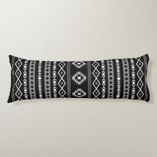 Coussins Longs Aztec blanc gris noir Motifs mélangés V Motif