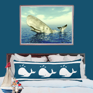 COUSSINS LONGS BALEINE BLEUE BLANCHE