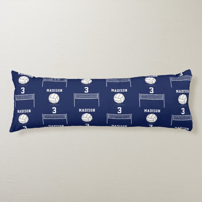 Coussins Longs Balle de volley-ball personnalisée et Motif Net (Devant)