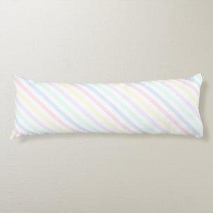 Coussins Longs Bandes de bonbons Pastel Diagonal