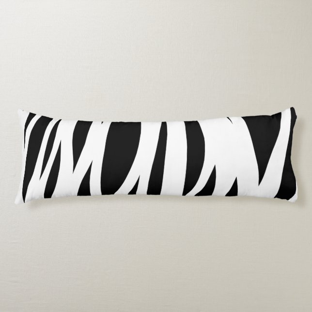 Coussins Longs Bandes noires et blanches (Devant)