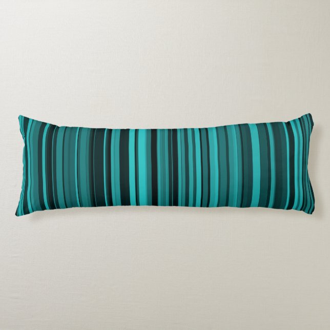 Coussins Longs Bandes noires turquoises (Devant)