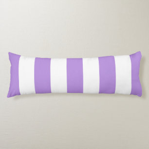 Coussins Longs Bandes pourpres, Blancs, Motif rayé