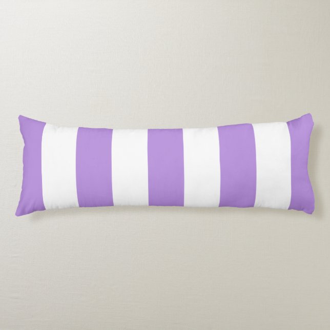 Coussins Longs Bandes pourpres, Blancs, Motif rayé (Devant)