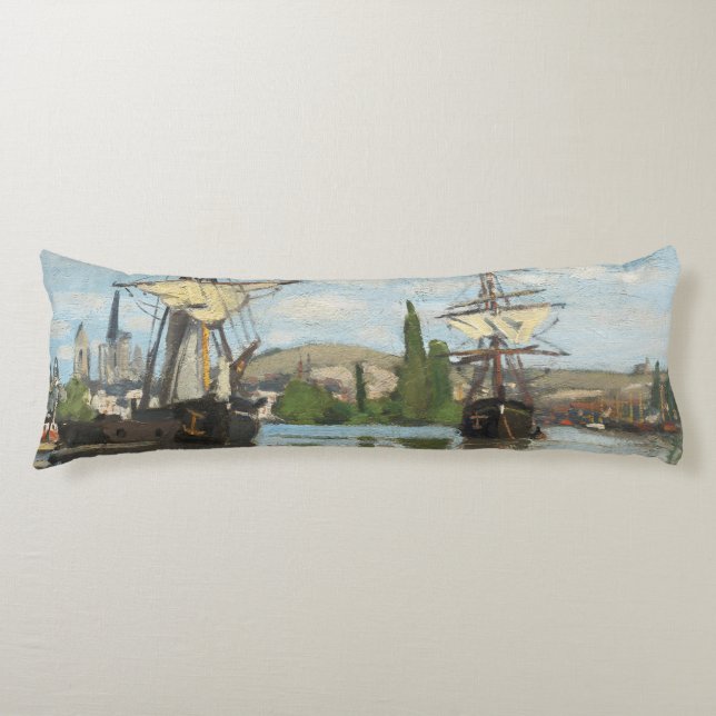 Coussins Longs Bateaux de Claude Monet | montant sur la Seine à (Devant)