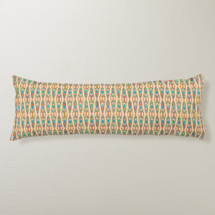 Coussins Longs Batik Tribal - Peach rose et Turquoise
