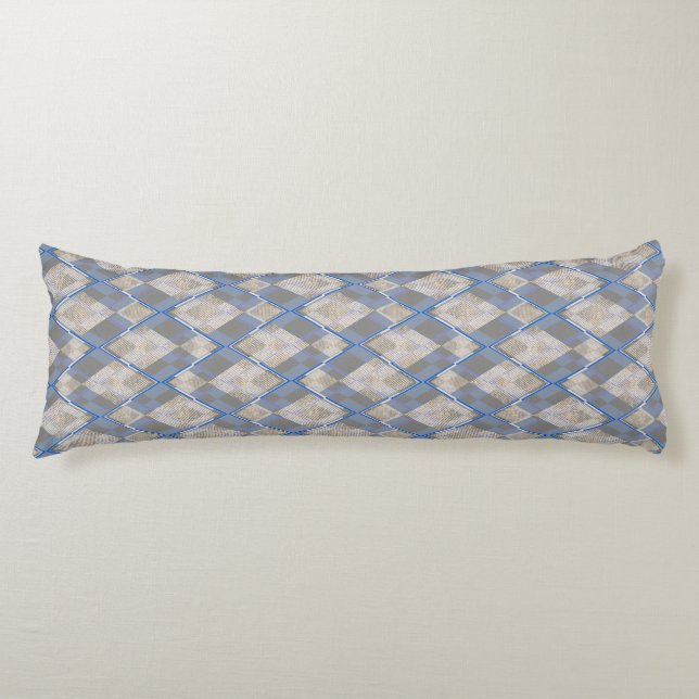 Coussins Longs Bbeige gris en forme de losange classique (Devant)