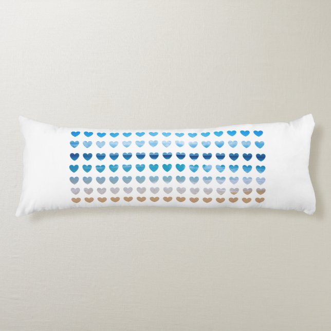 Coussins Longs Beach Pillow, Ocean Blues (Devant)